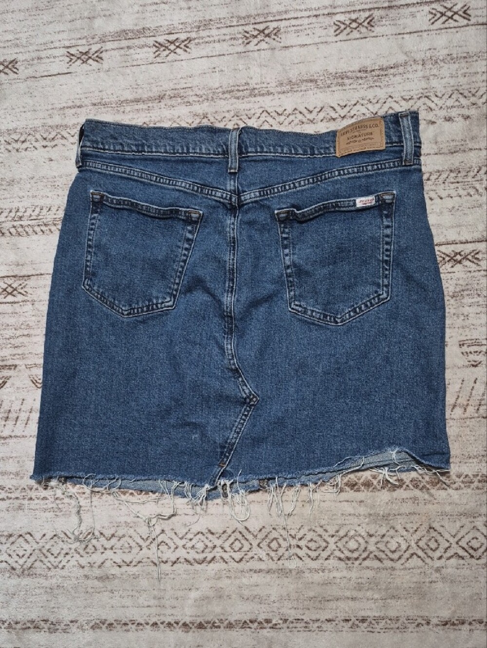 Levi's Dark Blue Distressed Denim Mini Skirt - Picture 5 of 6